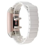 Fitbit Charge 3 genuine leather watch band - White