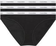 Calvin Klein Women's 3 Pack Bikini (Low-Rise) 000QD5207E Panties, Black (Black/Black/Black), 3XL