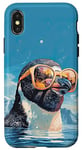 iPhone X/XS Cool Penguin with Sunglasses in Ice Water Case
