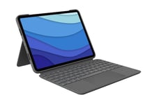 Logitech Combo Touch - tangentbord och foliefodral - med pekdyna - QWERTZ - schweizisk - oxford-grå Inmatningsenhet