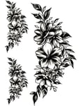 Black & White Flowers - 3 st Tatueringar (Fake Tattoo)