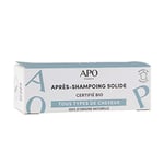 APO France - Après Shampoing Solide - Tous types de Cheveux - Huile de Coco Bio - Sans Huile Essentielle et Sans Sulfate - Certifié Bio - Made in France - 100% Vegan - 50g