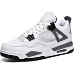 Men's Air 4 Retro Klassiska skateskor Fitness Basket Casual Arbete Löpning Promenad Zapatos A4blue_SSDLV 2 Aj4white Grå 8 UK