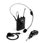 Gemini Sound Pro Audio GMU-HSL100 Plug and Sing Karaoke DJ Bluetooth Wireless UHF Band Headset/Lavalier Microphone with Cordless 1/4" Inch Jack Transmitter Adapter for Speakers