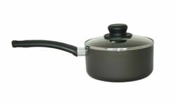 HEAVY DUTY - Classic Milk Saucepan Pan for Gas Cooker 16cm NON STICK + GLASS LID