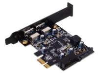SilverStone EC04-E - USB-adapter - PCIe 2.0 låg profil - USB, USB 2.0, USB 3.0