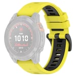 Garmin Fenix 7S/7S Pro/6S etc. Tvåfärgat klockarmband i silikon - Gul/Svart