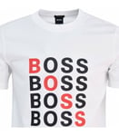 New Hugo BOSS mens white pima organic cotton regular fit suit t-shirt top £55 XL