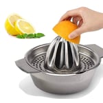 YChoice365 Stainless Steel Citrus Lemon Orange Squeezer Juicer Hand Manual Press Kitchen Tool - 500ml Stainless Steel Lemon Squeezer/Citrus Juicer - Fruit Hand Squeezer Kitchen Tool - Silver