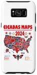 Coque pour Galaxy S8+ Cartes Cicada 2024 BROOD XIX, XIII The Cicada Reunion U.S 2024