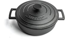 Cast Iron Pot with Lid– NonStick Shallow Cast Iron Pan – Sturdy Dutch Oven Design with Ergonomic Handles – 4L, 29cm Oven Safe Casserole Pot Ideal for Classic Cooking–by Nuovva