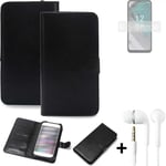 Protective cover for Nokia C32 Wallet Case + headphones protection flipcover fli