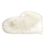 Faux Fur Area Rug,Heart Shaped Area Rug the Maker of Romance Super Soft Heart Rug,Fluffy Rug for the Bedroom Sofa Floor (white)