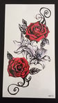 Tillfällig Tatuering 19 x 9cm - rosor