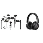 Alesis Nitro - Electric Drum Kit with Quiet Mesh Pads, USB MIDI, Kick Pedal and Rubber Kick Drum & soundcore by Anker Q30 Hybrid Active Noise Cancelling Headphones with Multiple Modes