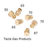 6 LPG Jet Nozzles for Cooker, Hob Injectors Propane Gas 1x50,2x65,2x70, 1x87