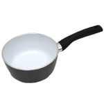 Ceracraft 16cm Super Non-Stick Ceramic Kitchen Cookware Sauce Pan with Aluminium & Steel Base, Ergonomic Handle, PTFE & PFOA-Free Materials - [Grey]