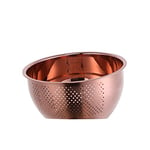 Meisha Rice Washing Bowl, Stainless Steel Versatile 3-in-1 Colander and Kitchen Strainer with Side Drainers for Rice, Vegetables & Fruit - Rose Gold