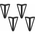 4 svarta möbelben köksfötter, 6/ 15cm triangulära svarta möbelskåpsben, DIY-ersättning svart för soffben, soffbord