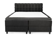 OAKHAM Komplett Sängpaket Säng med Förvaring 180x200 Mörkgrå - Royal Box Sänggavel 180 cm