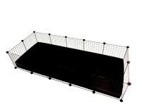 C&C 5x2 modulär bur marsvin kanin igelkott svart,, 180 x 77 x 37 cm