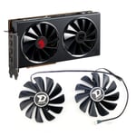 Set Cooling Fans Replacement Fan for POWERCOLOR RX 5700XT 5700 5600XT Red Dragon