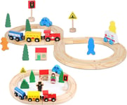 Wooden 33Pcs Train Track Rail Set Magnetic Railway Xmas Kid Toy Fit Thomas Brio