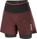 Salomon Women's S/Lab Salomon Ultra 2in1 Shorts Decadent Chocolate/Vanilla Ice, Decadent Chocolate/Vanilla Ice/, S