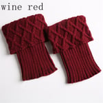 Leg Warmer Socks Knee High Crochet Leggings Wine Red