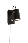 CILINDRO väggspot, svart/matt messing - Aneta Lighting