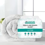 Air Comfort Microfiber 4.5 Tog Anti-Allergy Summer Bliss Luxury Duvet, Single Size, White