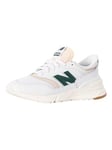 New Balance997R Leather Trainers - White/Nightwatch Green