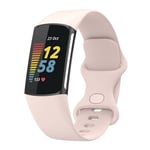 Fitbit Charge 6 silikoniranneke - vaaleanpunainen