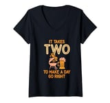 Womens It takes two - Men Barbeque Grill Master Grilling V-Neck T-Shirt