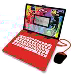 Lexibook, Miraculous Ladybug Chat Noir, Ordinateur Éducatif Bilingue FRANÇAIS/Anglais, Jouet Enfants avec 124 Activités pour Apprendre, S'amuser et Jouer du Piano, Noir/Rouge, JC598MIi1
