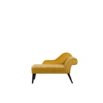 Beliani - Mini chaise longue en velours jaune côté droit BIARRITZ