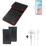 Case for Lenovo K13 dark gray red edges Cover + earphones