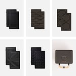 CREATE/STONE STUDIO/Appareil à croque-monsieur Noir / 5 plaques interchangeables : Grill, Gaufre, Sandwich, Taiyaki et Crêpes, antiadhésif, ouverture à 100º, arrêt automatique, rétro, 800W
