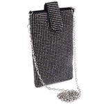 Kvällshandväskor Clutchväskor För Kvinnor Mesh Liten Crossbody-väska Mobiltelefonväska Plånbok A916-1134 Black