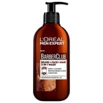 3 x L'Oreal Men Expert Barber Club Beard + Face + Hair 3in1 Wash 200ml