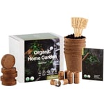 Herb Seed Growing Kit, Complete Seed Box And Grow Set, 6 Seeds Packets,5 Biodegradable Peat Pots,5 Bamboo Plant Markers, Grow Your Own Indoor Garden, Ideal Gardening Gift