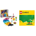LEGO Classic Creative Space Planets Brick Box, Solar System Building Toys & 11023 Classic Green Baseplate, Square 32x32 Stud Building Grass Base, Build and Display Board Set