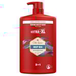 Old Spice Deep Sea Gel douche et shampooing 3 en 1 pour homme, 1 l, parfum frais et longue durée de qualité parfumée, pour les cheveux et le visage