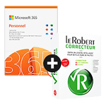 Pack Microsoft 365 Personnel - Renouvellement 1 an + Le Robert Correcteur - 1 poste - Licence perpétuelle