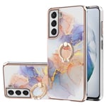 Samsung Galaxy S21 FE 5G skal med ett stativ - Milky Way Marble White