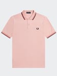 Fred Perry Men's Twin Tipped Fred Perry Shirt in Chalk Pink / Washed Red / Black