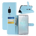 Sony Xperia XZ2 Premium mobilfodral syntet läder silikon plånbok stående - Blå