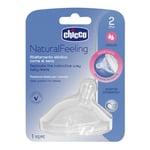 Chicco Tétine Silicone Natural Feeling Flux Moyen Bout Incliné x 1 2 Mois+