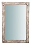 Biscottini Miroir Mural rectangulaire 92 x 62 x 2,6 cm Fabriqué en Italie | Grand Miroir Mural en Bois Antique | Miroir Vintage pour la Maison