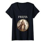 Womens Freyja Norse Goddess of Love, Beauty and War V-Neck T-Shirt